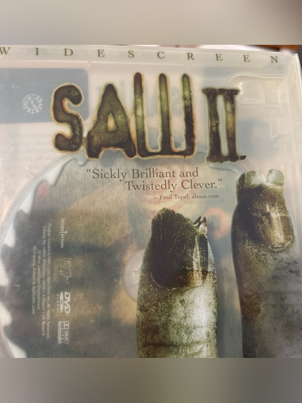 SAW II Widescreen DVD - Horror Movie Collectible Clear Case - Picture 4 of 5